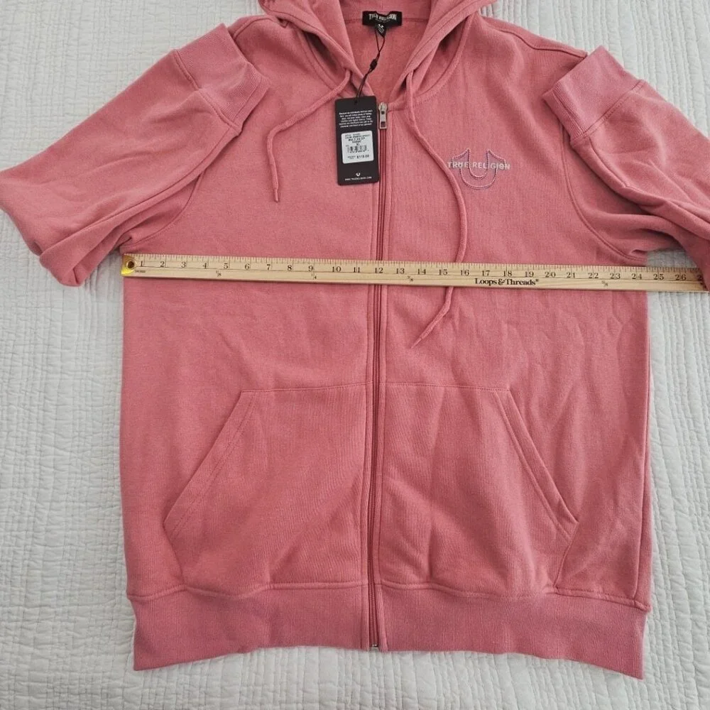 True Religion Full Zip‎ Fleece Hoodie Men's XL Brandied Apricot NEW Logo NWT